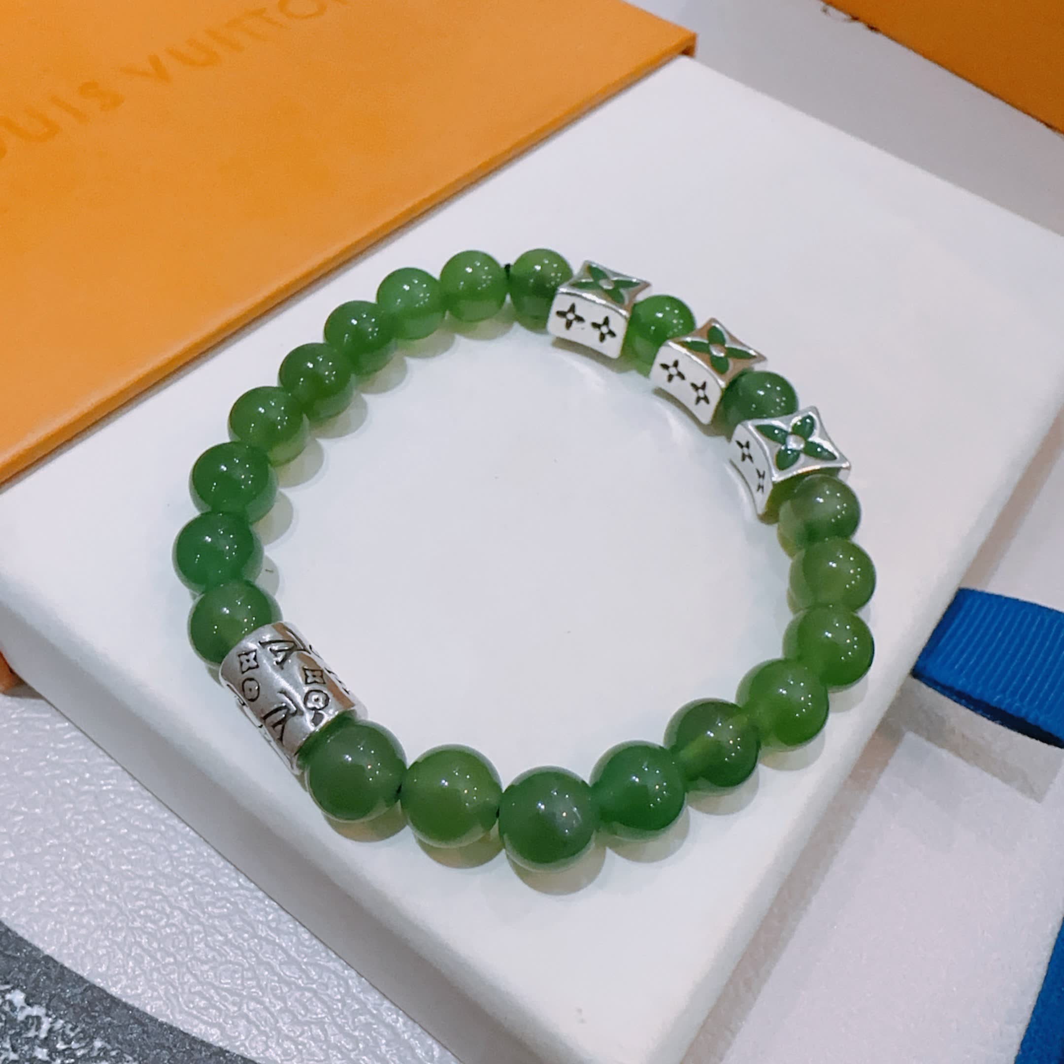 Louis Vuitton Green Beaded Bracelet